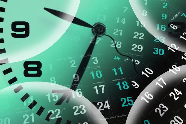 Horloge et pages de calendrier Images De Stock Libres De Droits