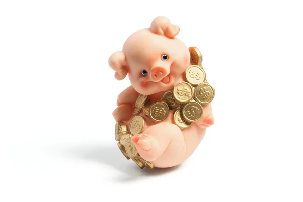 Piggybank érmék Jogdíjmentes Stock Fotók