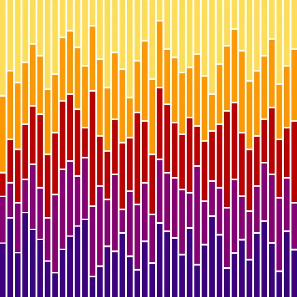 가로 막대형 차트 줄무늬 일몰 색상 — 스톡 벡터