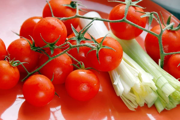 Tomates cerises fond — Photo
