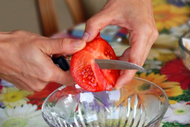 Cutting tomato clipart