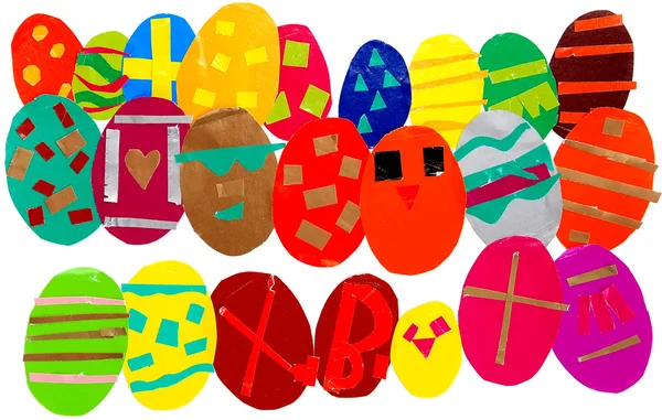 Multicolorida Páscoa ovos fundo — Fotografia de Stock