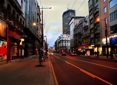 Evening Belgrade cityscape clipart
