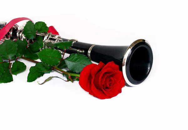 Червоні троянди кларнет — стокове фото