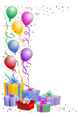 Balloons and gifts clipart