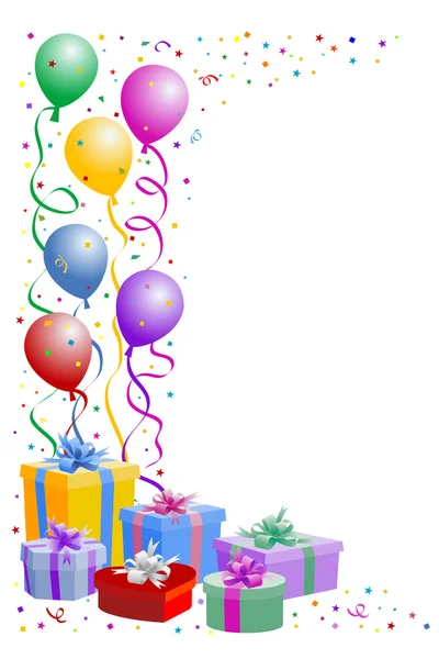 Luftballons und Geschenke — Stockvektor