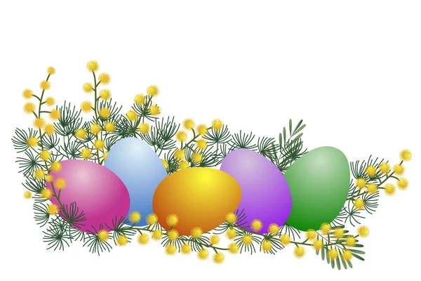 MIMÓZA és a húsvéti tojás — Stock Vector