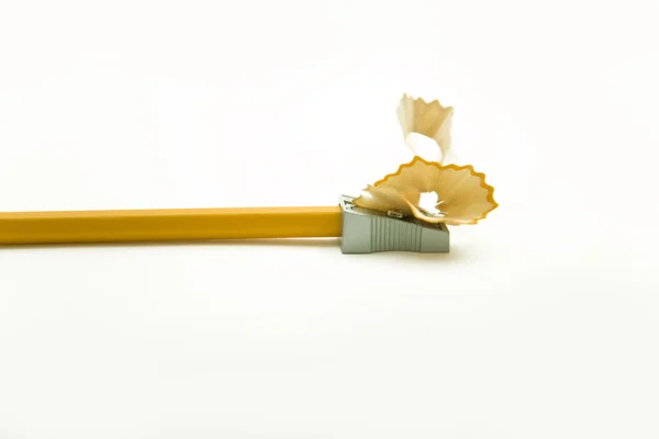 Closeup of yellow pencil sharpend — Stock Photo, Image