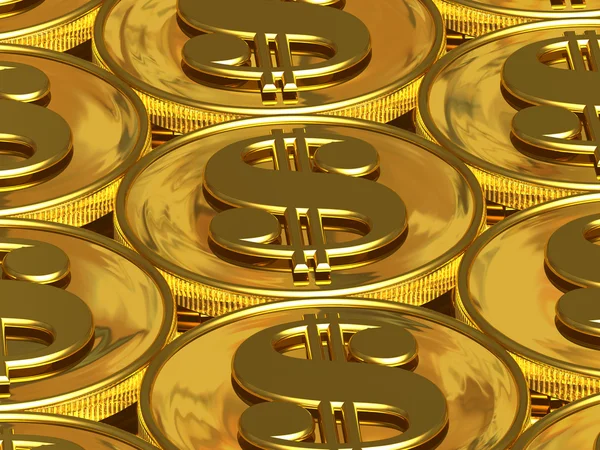 Golden dollar coins — Stock Photo, Image