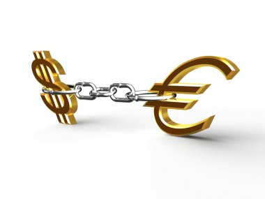 bağlantılı dolar ve euro simgesi