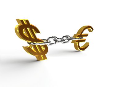 bağlantılı dolar ve euro simgesi