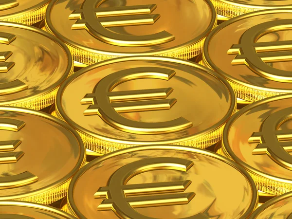 Golden euro coins — Stock Photo, Image