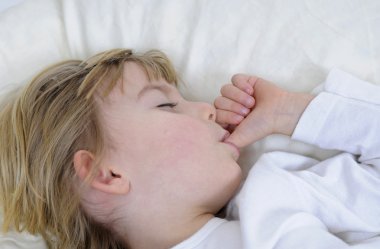 Little girl sleeps clipart