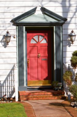 Red front door clipart