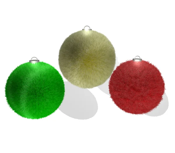 Fur christmas balls — Stock Photo, Image