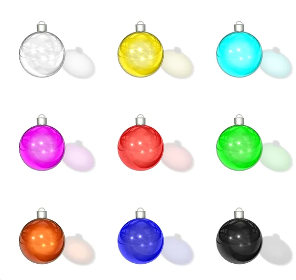 Motley christmas glass balls — Stock Photo, Image