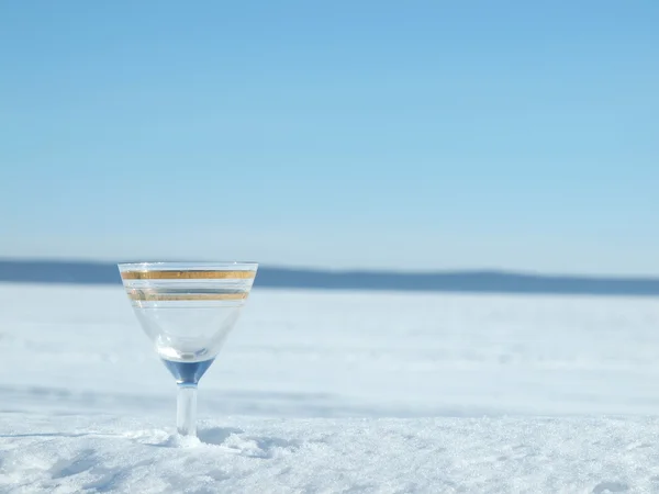 stock image Glass, lake and snow