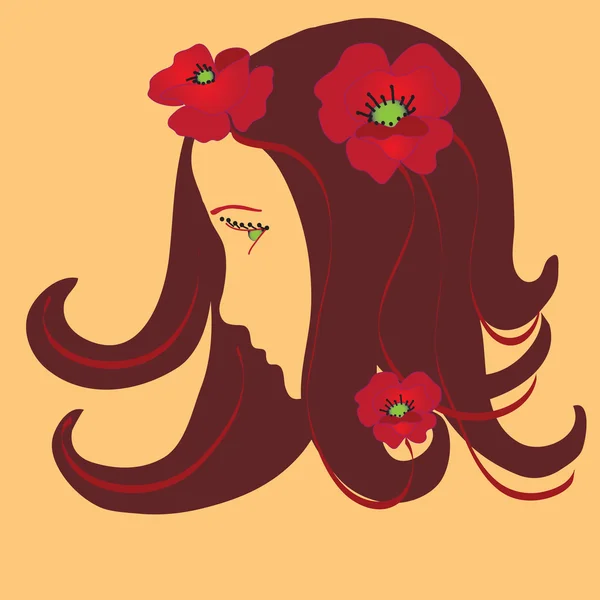 stock vector Girl stylized profile