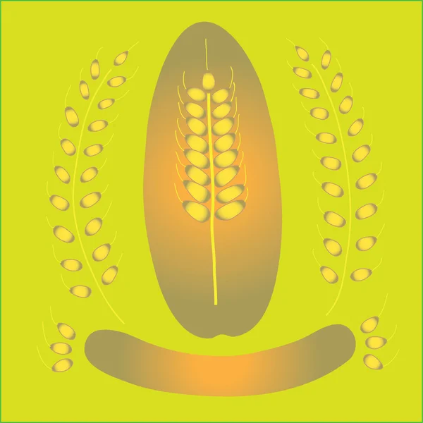 Carte avec cônes de blé — Image vectorielle