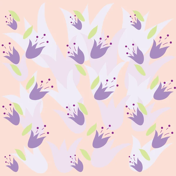 Fond clair avec cloches violettes — Image vectorielle
