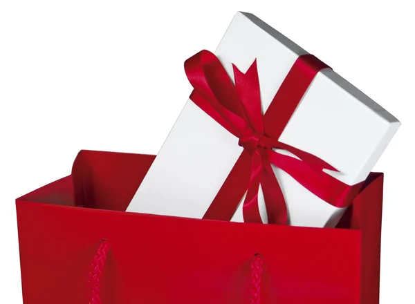 Red gift bag [Close-Up] — Stock Photo, Image