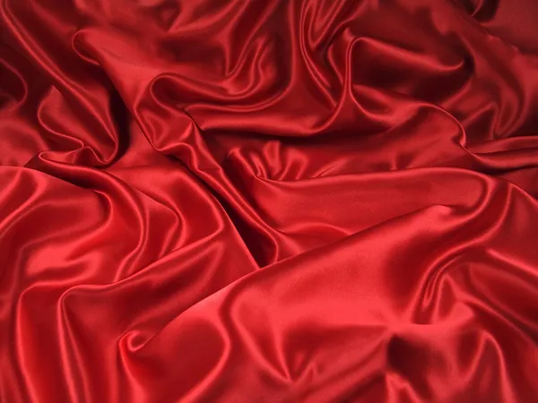 Red Satin Fabric [Landscape] — Zdjęcie stockowe