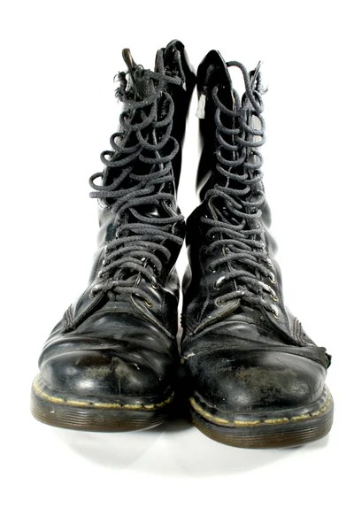 Staré černé boty — Stock fotografie