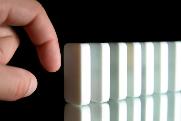 stock image A row of dominoes