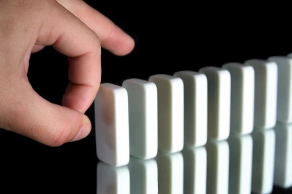 stock image A row of dominoes