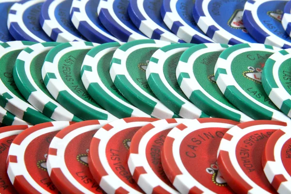 Rows of poker chips — Stock Photo, Image