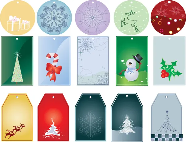 Étiquettes cadeaux Noël — Image vectorielle