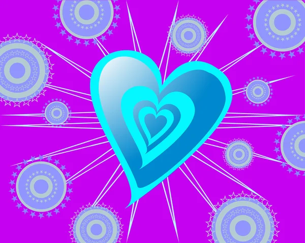 Modré srdce — Stockový vektor