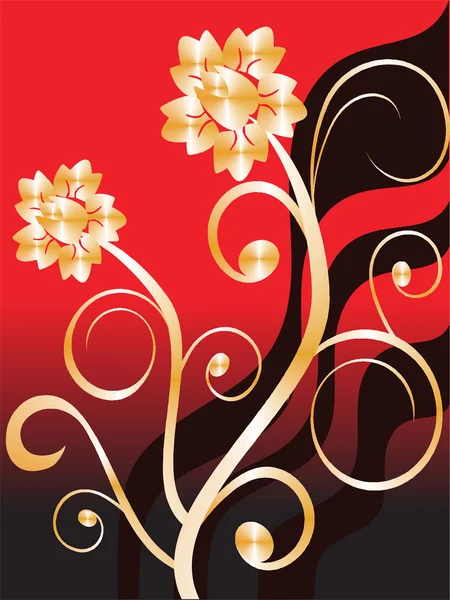Floral doré — Image vectorielle