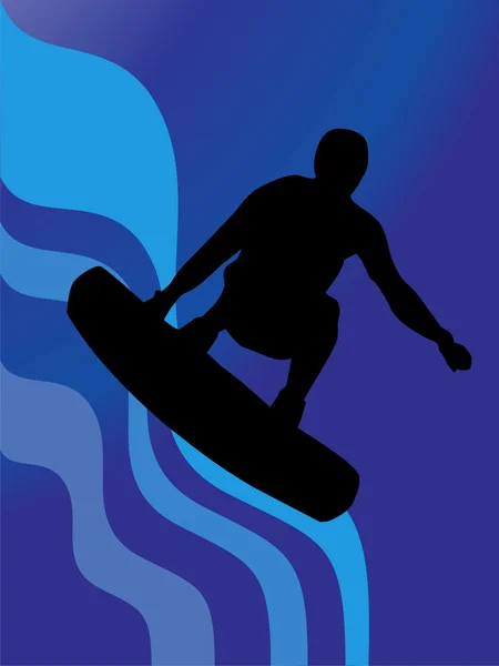 Wakeboarder eylem — Stok Vektör