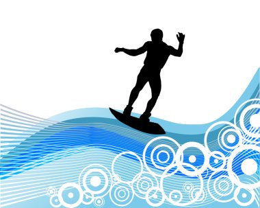 Wakeboarder dalgalar üzerinde