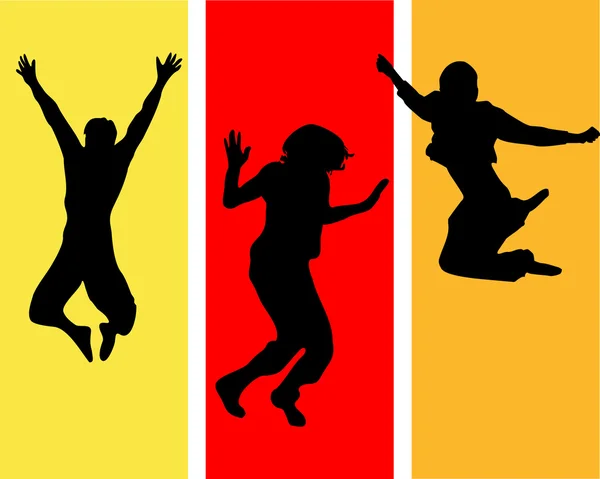 Drôle saut les adolescents — Image vectorielle