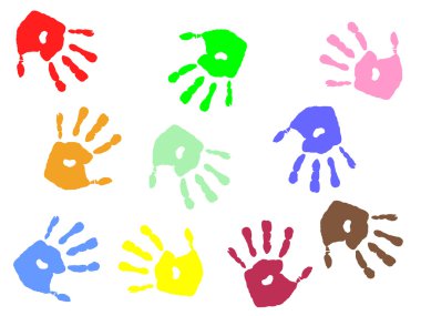 Hand prints clipart