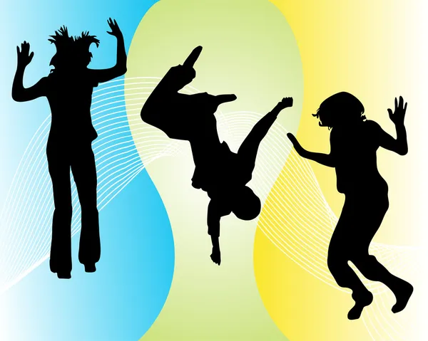 Engraçado jumping adolescente —  Vetores de Stock