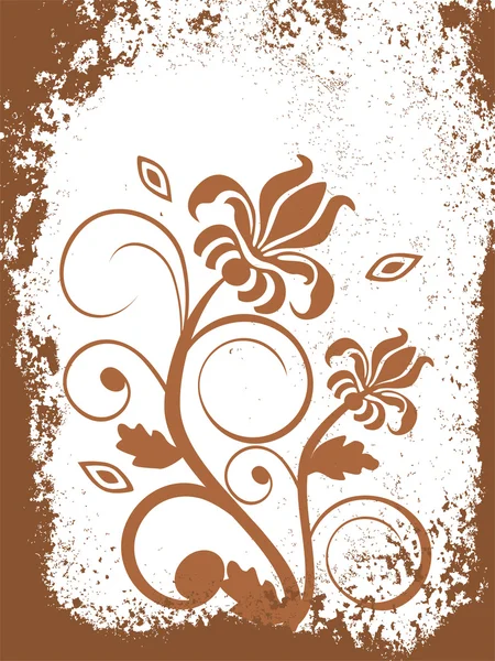 Brown floral — Stockvector