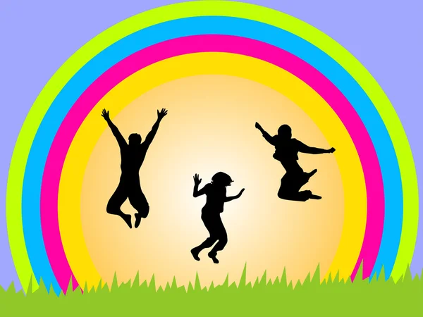 Drôles sautant les adolescents — Image vectorielle