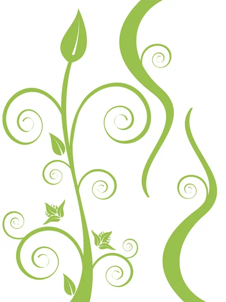 Green floral elements — Stok Vektör