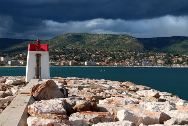 Lighthouse of Bormes les Mimosas in Fran clipart