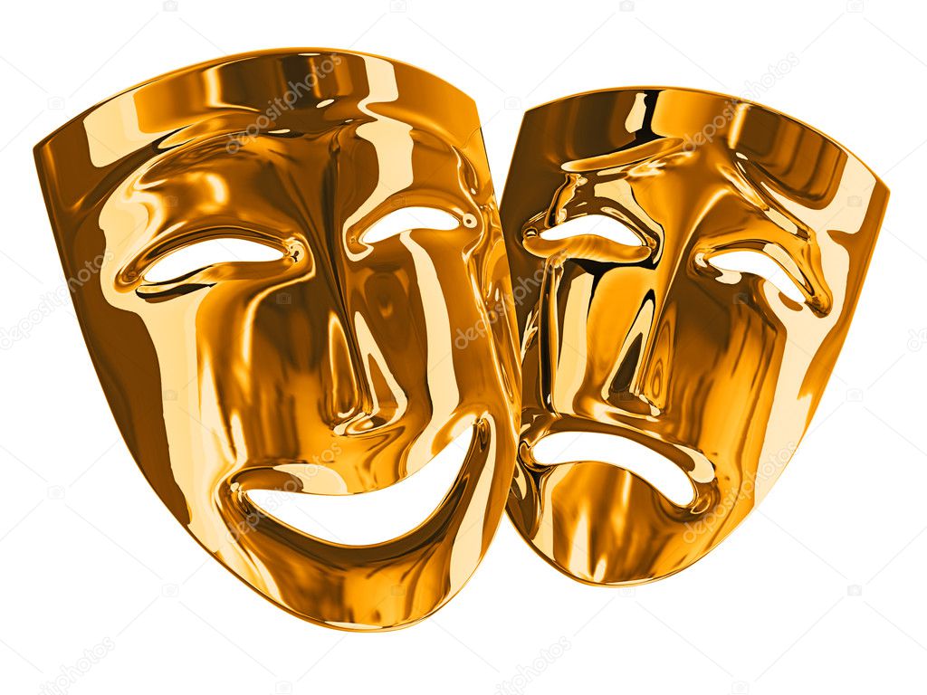 Tragedy mask and gold hi-res stock photography and images - Alamy