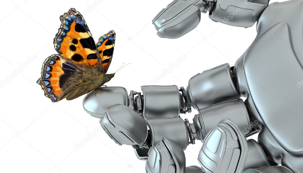 Robot and butterfly