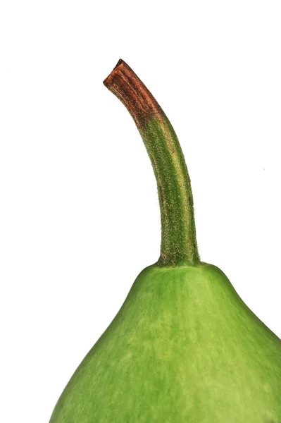 Una pera tagliata su uno sfondo bianco Immagine Stock