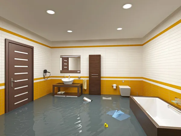 Översvämningar badrum — Stockfoto