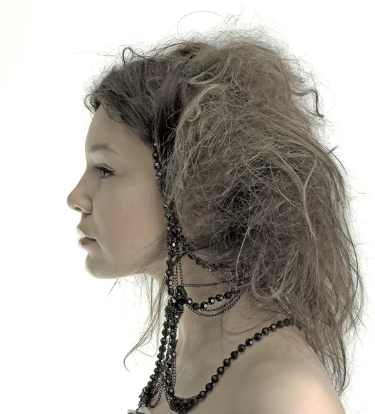 Творческая волосатая девушка — стоковое фото
