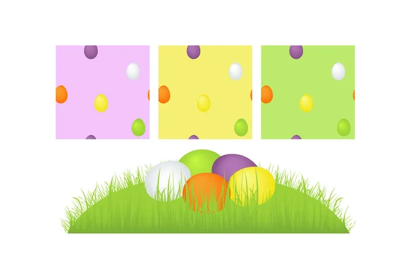 Erba e uova di Pasqua, vettore — Vettoriale Stock