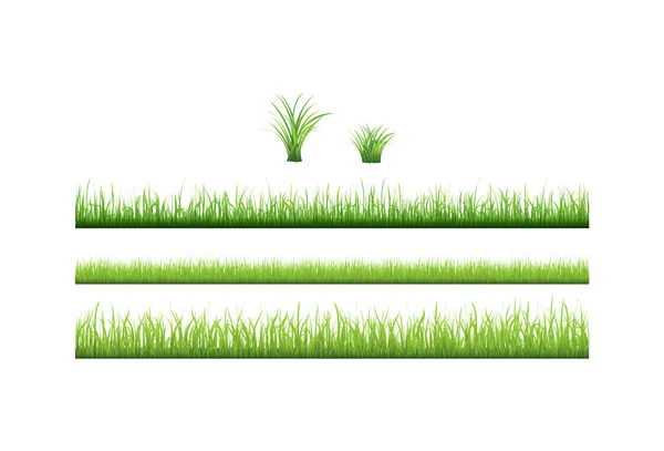 Yeşil çim koleksiyonu, vektör — Stok Vektör