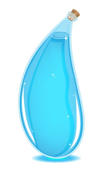 Botella de agua en forma de gota — Vector de stock